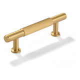 Saliseng-5 Pack Gold Kitchen Cabinet Handles, Brushed Brass 