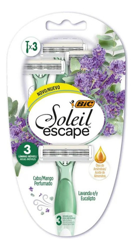 Máquina Para Afeitar Bic Soleil Escape Lavanda Eucalipto X3u