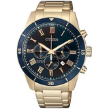 Relógio Masculino Citizen Quartz Cronógrafo Dourado Tz31507a