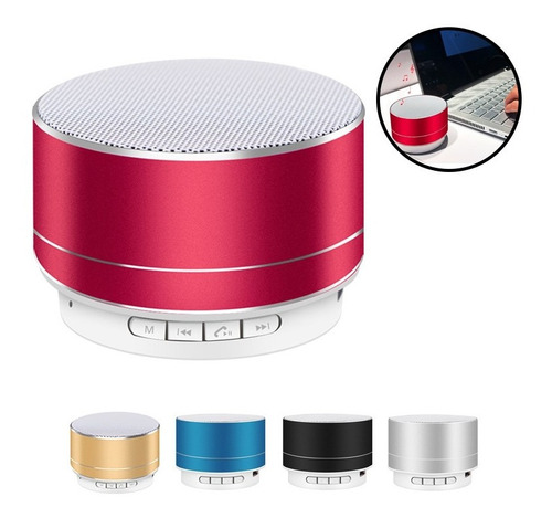 Mini Parlante A10 Bluetooth Manos Libres C/luz Led Metalizad