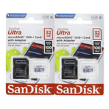 2 Sandisk Micro Sd 32gb Class10 Memory Card 100mb/s Orig.