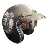 Casco Abierto Hawk 721 Ruta 40 Negro Grey Mate M (58 Cm)