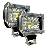 Par Faros Dually 18 Led Fijo - Estrobo Con Aro De Color