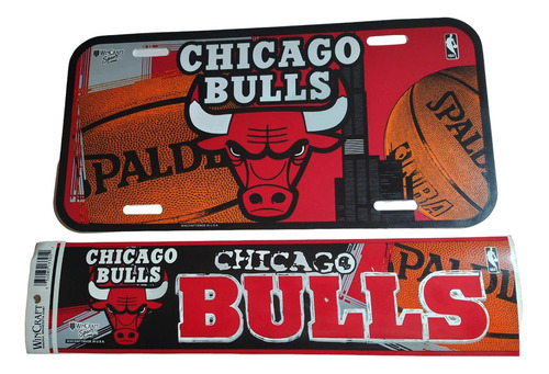 Chicago Bulls Calcomania Y Chapa Acrilico. Nuevas, Usa