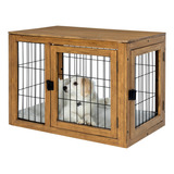 Petmaker - Jaula De Madera De Acacia Para Perros Medianos Co