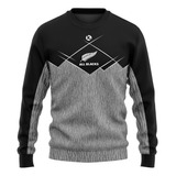 Buzo Cuello Redondo Kapho Rugby All Blacks Gris Niños