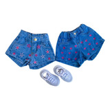 Shorts Jeans Moda Blogueirinha Infantil Menina