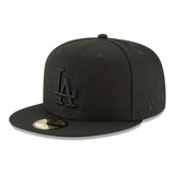 New Era Gorra L A Dodgers Black Blk Mlb 59fifty Visera Plana