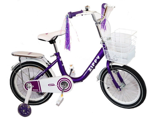 Bicicleta Princesa Rodado 16 C/asiento Atras Niña Ruedas Led