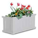 Jardinera Rectangular Cape Cod Blanca 24in L X 11in W X...