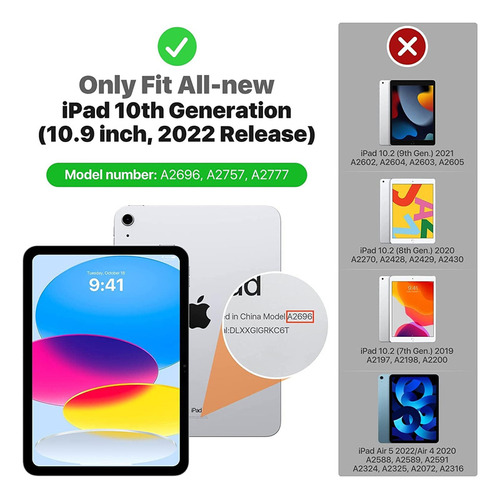 Protector De Pantalla+funda Para iPad De Décima Generación A