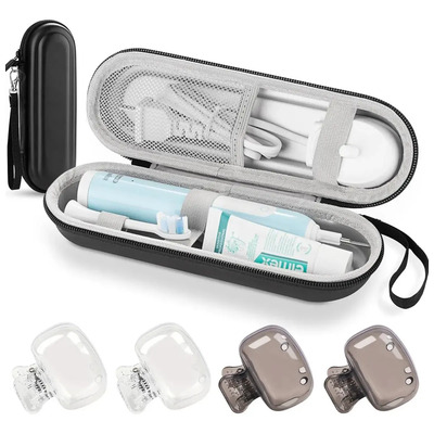 Portacepillos De Dientes Mhuitw Viaje Pvc Con 4 Protectores Portátil