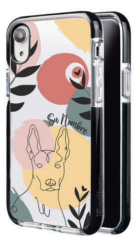 Funda Para iPhone Mujer Perrito Xolo Minimal Con  Nombre