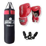 Bolsa Boxeo Kickboxing Cordura 90 Cm + Guantes 12 Oz + Soga 