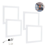 Kit 4 Painel Plafon Led  25w Embutir Quadrado Branco Frio