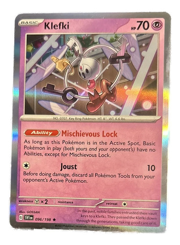 Klefki 096/198 Holo Rare Scarlet And Violet Pokemon Tcg Nm