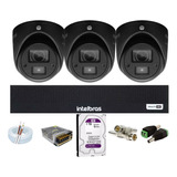 Kit Intelbras 3 Mini 3220d C/áudio Dvr 4 Canais 1004c Hd 1tb