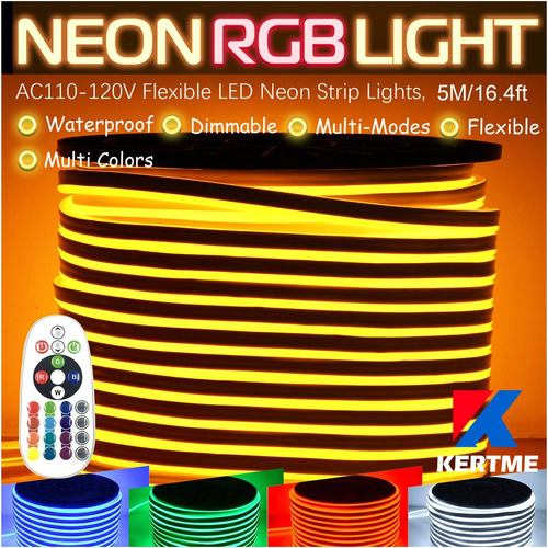 Kertme Tira De Luz De Neón Led Rgb, Ac110-120