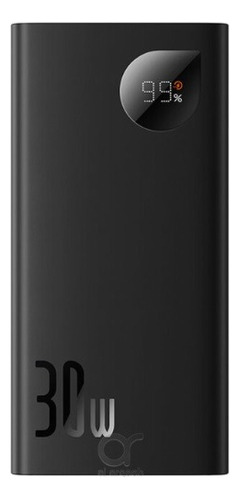 Cargador Portatil Power Bank Baseus Adaman2 10000 Mah 30w Color Negro