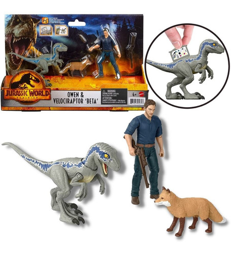 Dinossauro Velociraptor Beta Boneco Owen - Jurassic World