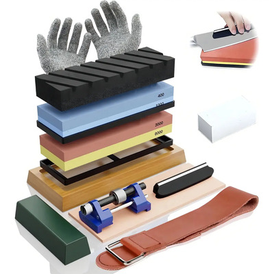 Kit Piedra de Afilar AOLI con Granos 400\u002F8000 y 13 Piezas para Cuchillos | Envío gratis