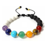 Pulsera Manilla 7 Chakras Piedra Natural Volcánica Preford11