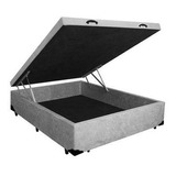 Baú Cama Box Casal Reforçada 138x188 Cinza