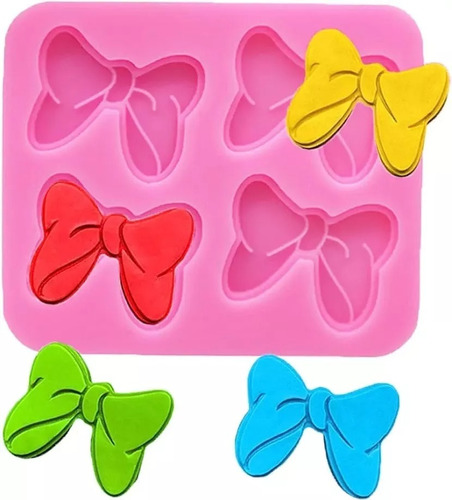 Molde De Silicona Moños X 4 Minnie  Resina Repostería