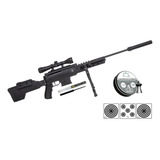 Carabina Luneta 4x32 Pressão Sniper Sag Black Ops 5,5mm 