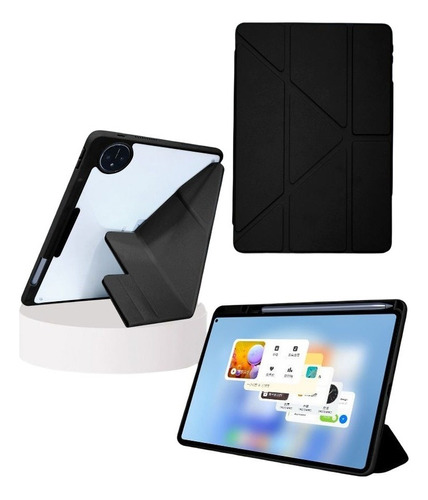 Funda De Tableta Con Soporte Negro Para Huawei Matepad Se
