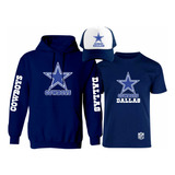 Kit Sudadera + Playera + Gorra Mod Dallas Cowboys Nfl