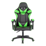 Cadeira Gamer Para Escritório Preta Verde I Tech Chair