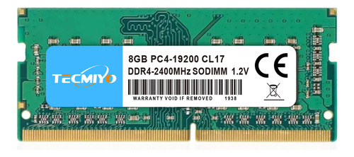 Memoria Ram Gamer Color Verde  8gb 1 Tecmiyo 8g1rpc4-19200s-g0 Ddr4 2400mhz Para Portátiles