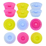 Kit 12 Formas De Silicone Cupcake Pudim Bolo Forno