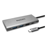 Hub Usb 3.0 4 N 1 Philips Usb-c Hdmi Dlk5514c - Electromundo