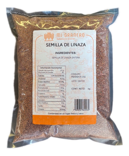 Semilla De Linaza Entera 2 Kilos Canadiense Premium