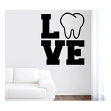 Vinil Decorativo Oficina Dentista I Love Muela 90x73cm.