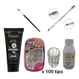 Kit Semipermanente Polygel + Pincel + 100 Tips + Repujador +