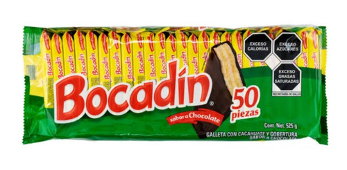 Bocadin Galleta Con Chocolate Y Cacahuate 50pz