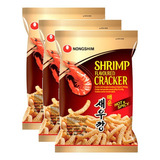 3 Salgadinho Coreano Camarão Picante - Shrimp Cracker 75g