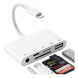 Adaptador Usb Cámara iPhone 14, 5 En 1 Con Lector De Tarjeta