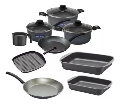 Set Combo Cocina Tramontina Teflon Antiadherente 9 Unidades