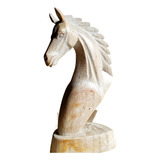 Caballo 30cm De Madera Torso, Color Blanco Envejecido