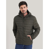 Parka Weight Quilted Colorblock Verde Tommy Hilfiger