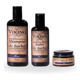 Kit Para Barba Viking - Shampoo + Balm + Modelador Mar