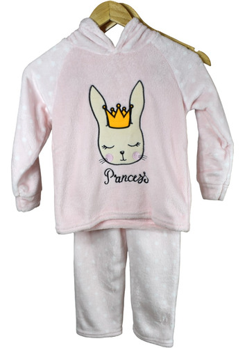 Pijama Polar Con Capucha Para Niña De Conejita