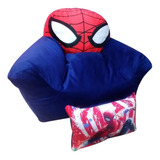 Sillon Puff Para Niño De Spiderman Almohada Gratis 65x65cm