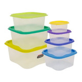 Set X 7 Contenedor Multicolor Cuadrado Colombraro Prm