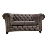 Sofa Chester Sillon Chesterfield 2 Cuerpos Pana Ip, Premium