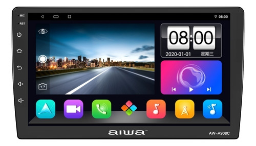  Radio Auto Android Hd 9'' Aiwa Aw-a908c + Camara/ Musicarro